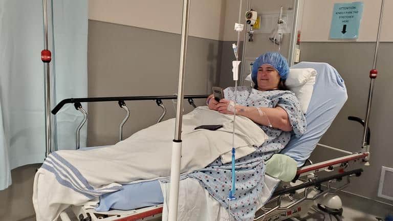 A fat runner getting ready for surgery